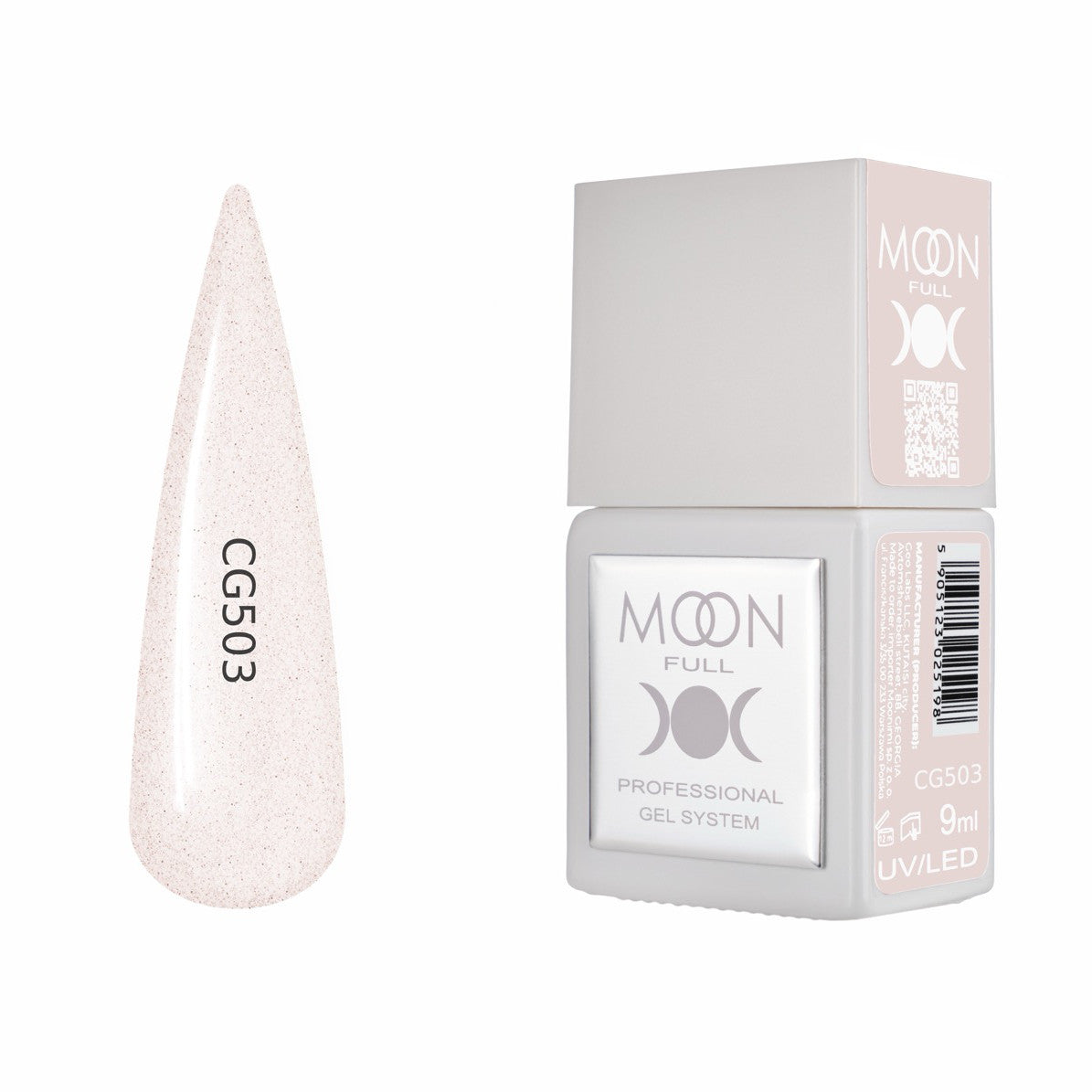 Moon Full Color Gel Polish 9 ml №CG503 – Rosé-Nude-Glanz, UV-Gel-Lack mit Schimmer