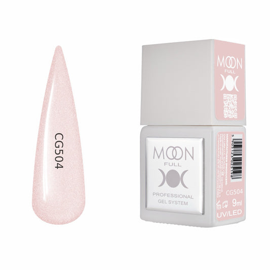 Moon Full Color Gel Polish 9 ml №CG504 – Puderrosa-Glanz, UV-Gel-Lack mit Schimmer