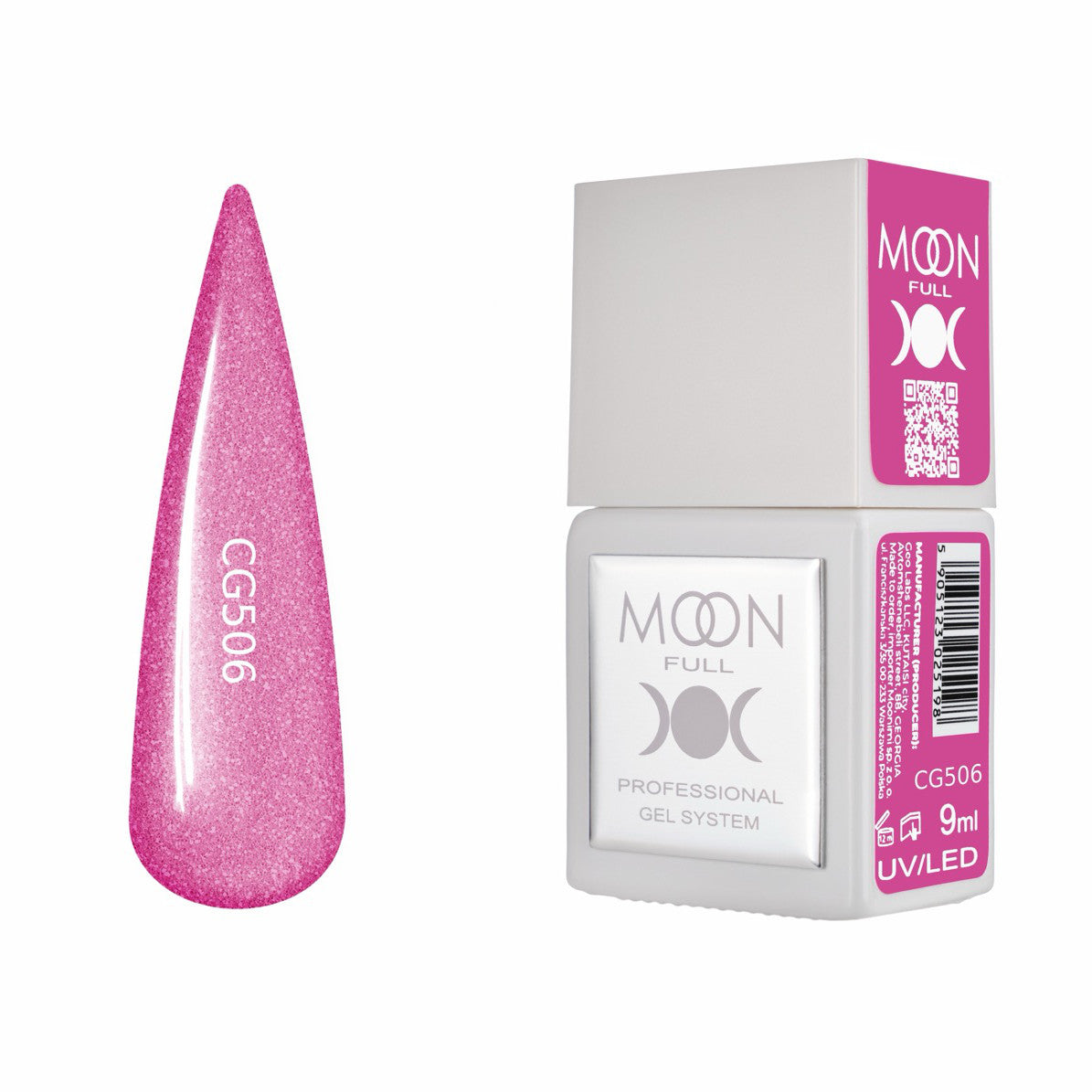 Moon Full Color Gel Polish 9 ml №CG506 – Fuchsia-Glanz, UV-Gel-Lack mit Schimmer
