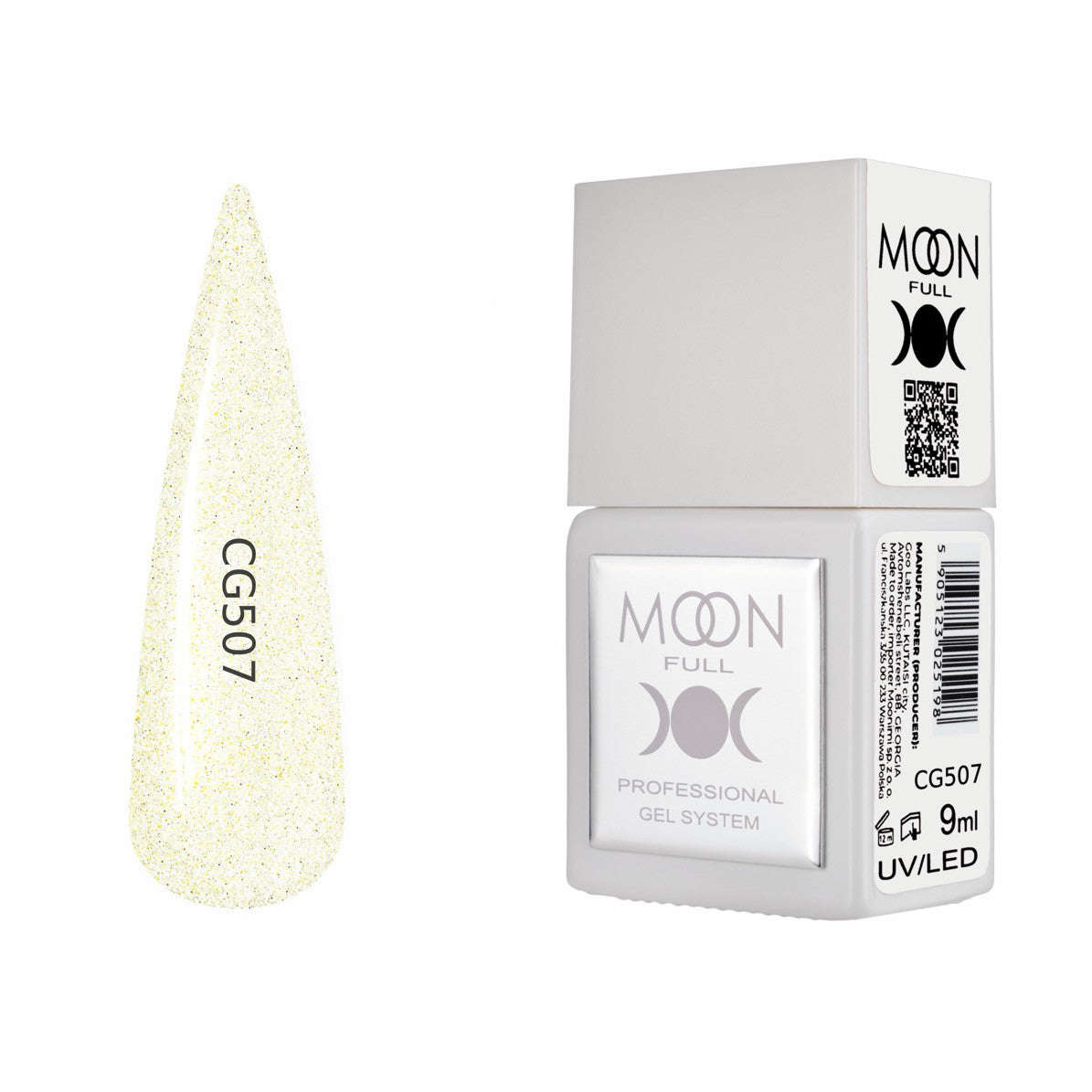 Moon Full Color Gel Polish 9 ml №CG507 – Vanille-Schimmer, UV-Gel-Lack mit Schimmer