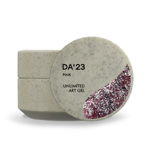 Unlimited Art Gel DA’23 Pink, 5 ml – magnetisches Glitzer-Gel in Pink für French Nails und feine Linien