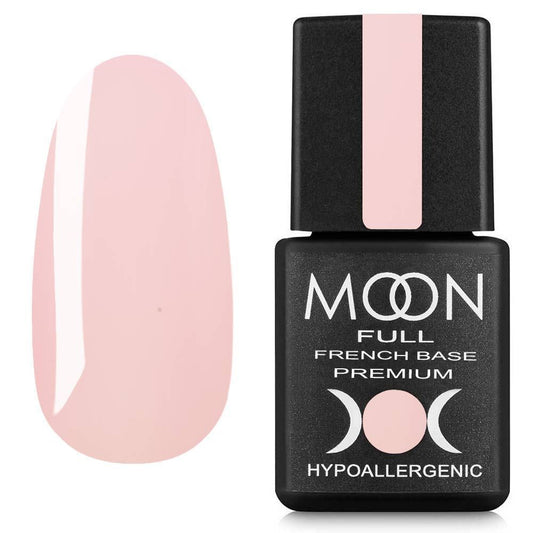 Moon Full French Base Premium №25 – Professionelle hellrosafarbene camouflierende Base, 8 ml