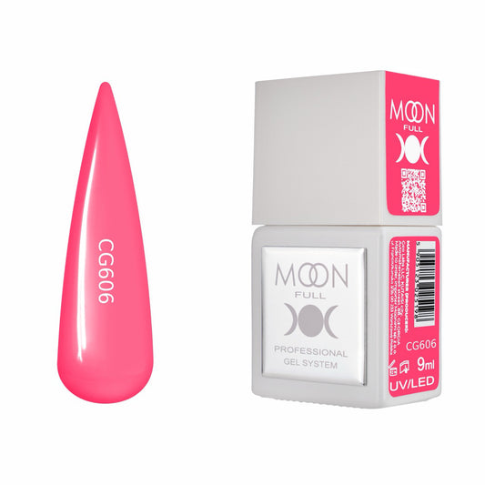 Moon Full Color Gel Polish 9 ml №CG606 – Leuchtendes Pinkrot, UV-Gel-Lack
