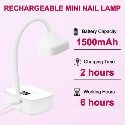 CGBE Mini UV Nagellampe 27W für Gel Nägel | Tragbarer LED + UV Nageltrockner mit Auto-Sensor & 2 Timer Modi