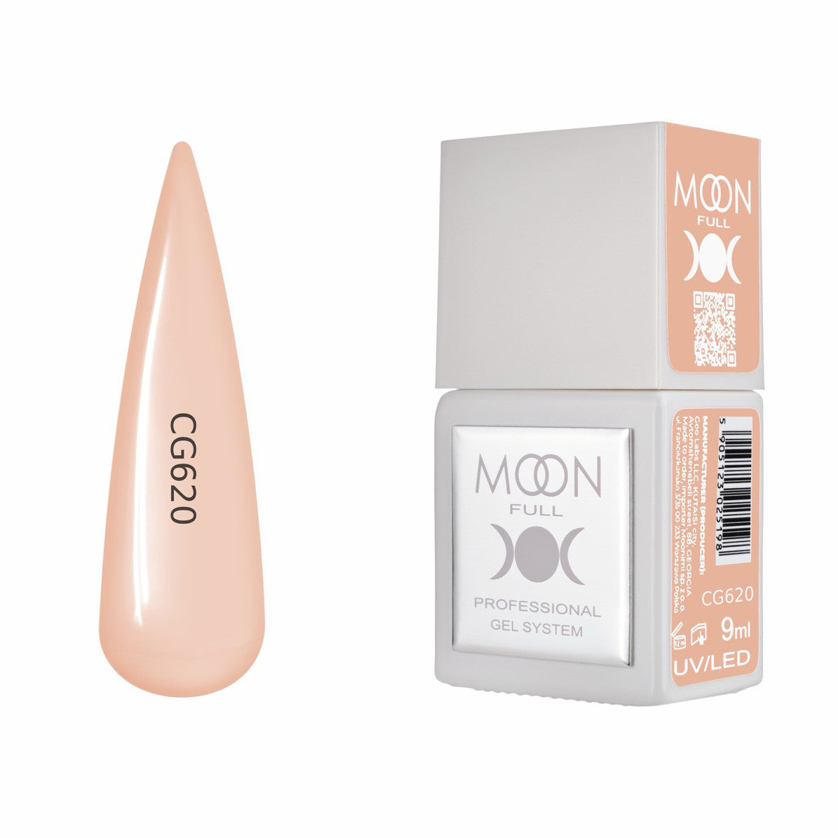 Moon Full Color Gel Polish 9 ml №CG620 – Helles Karamellbeige, UV-Gel-Lack