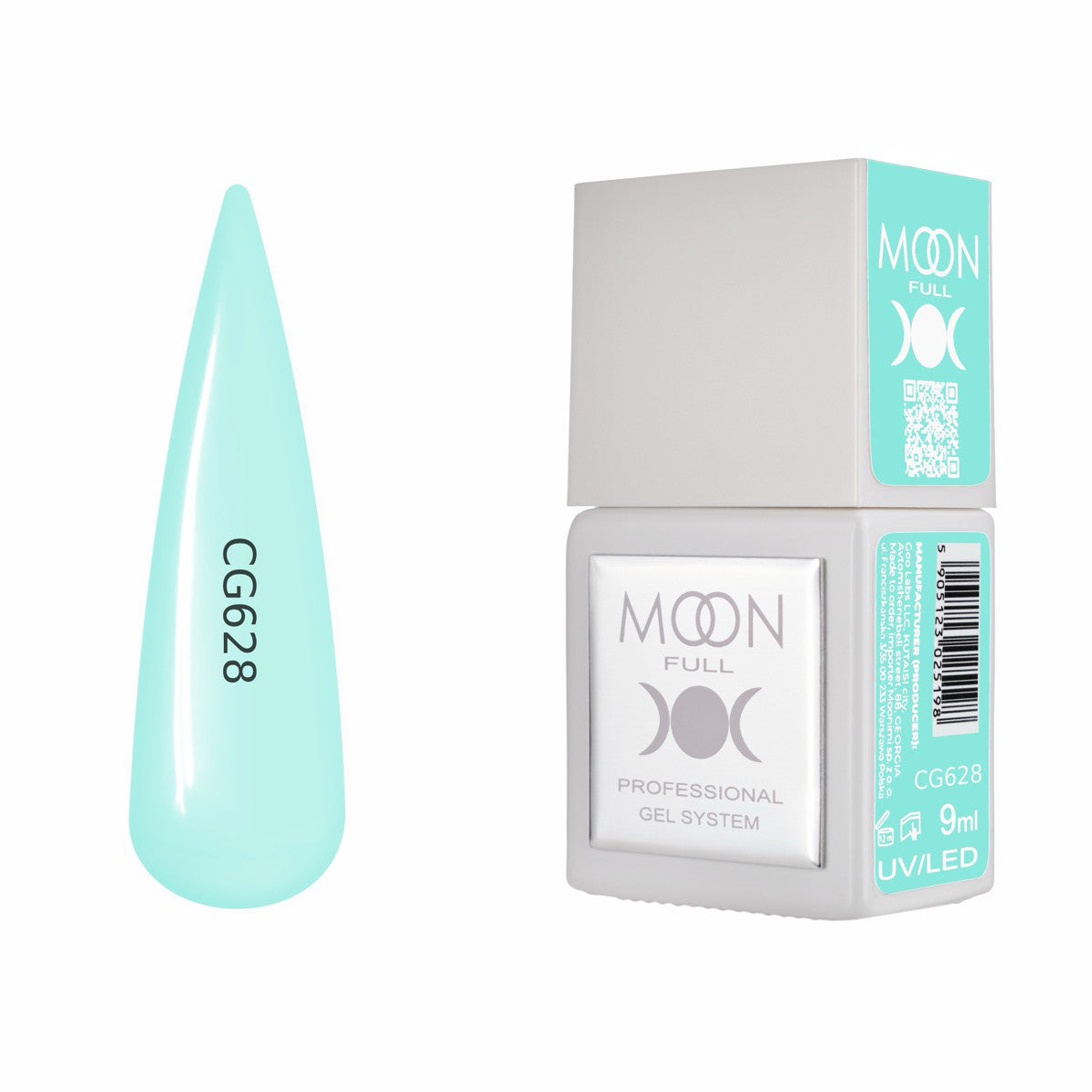 Moon Full Color Gel Polish 9 ml №CG628 – Zartes Aquamarin, UV-Gel-Lack