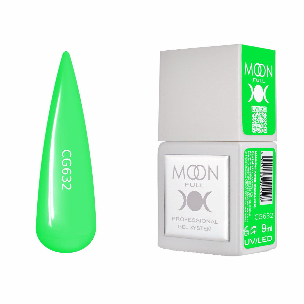 Moon Full Color Gel Polish 9 ml №CG632 – Neon-Grün, UV-Gel-Lack