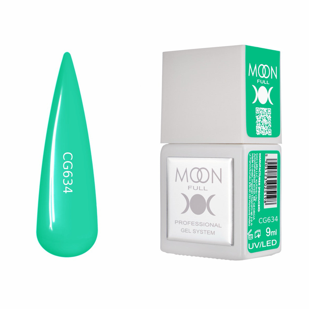 Moon Full Color Gel Polish 9 ml №CG634 – Türkisgrün, UV-Gel-Lack