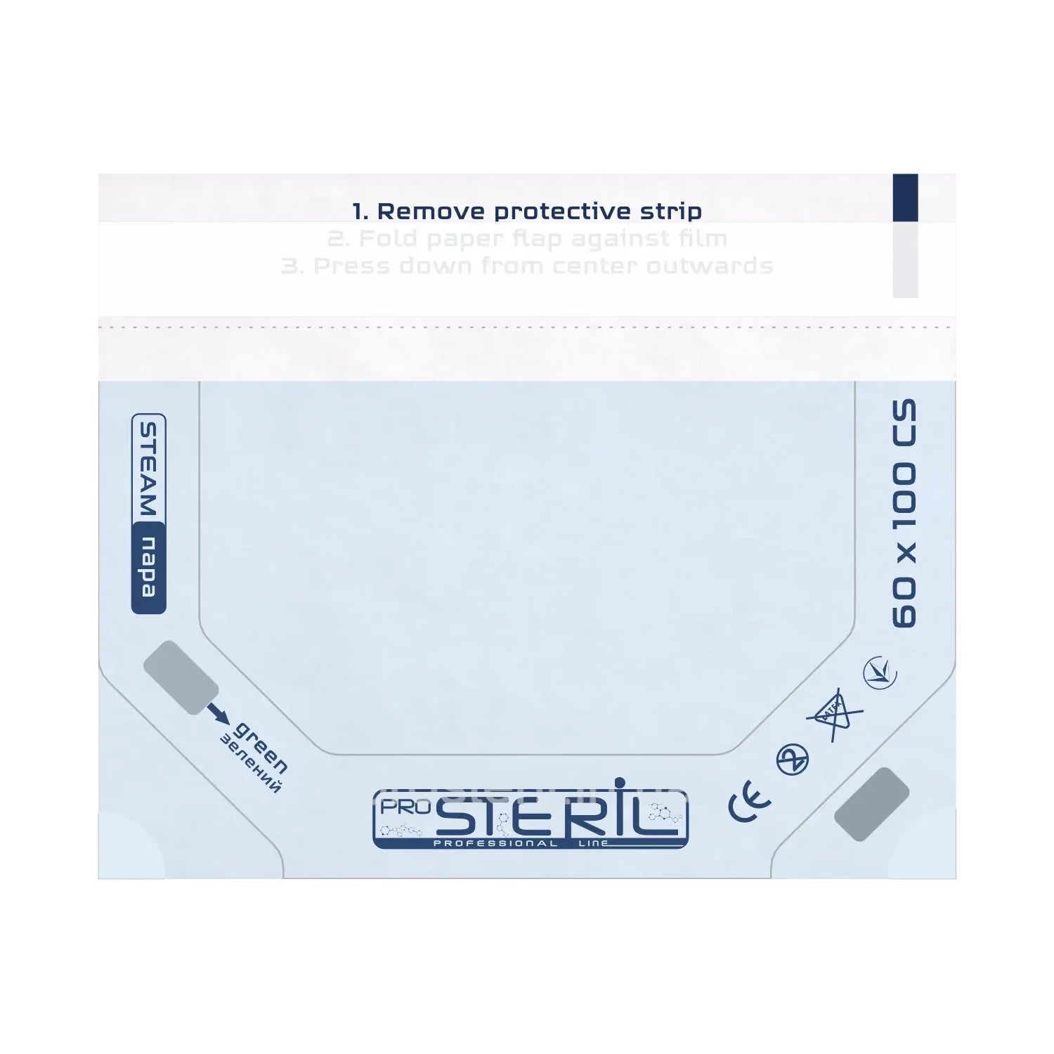 Transparente selbstklebende Sterilisationsbeutel ProSteril für Maniküre und Kosmetik (geeignet für Autoklav) 100Stk