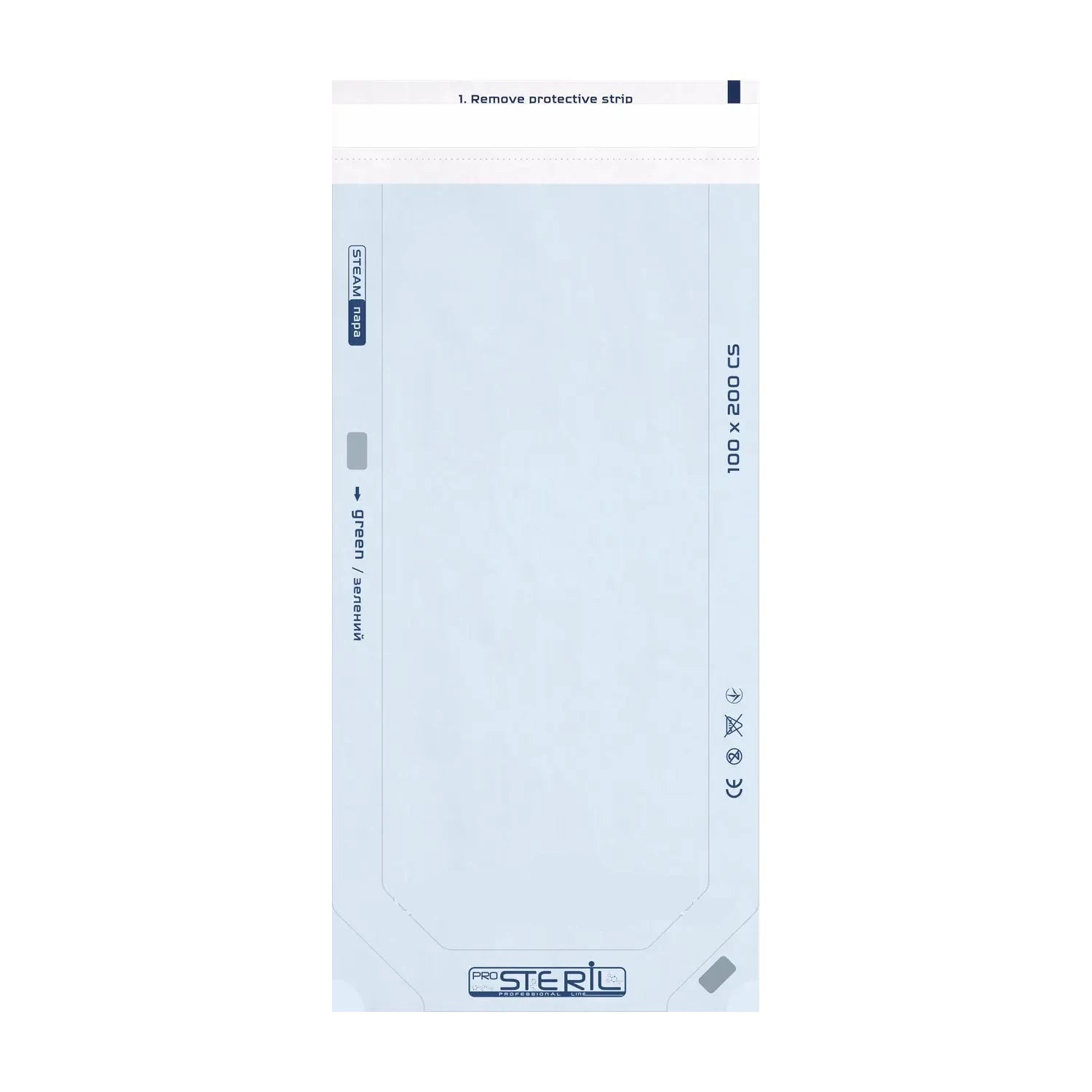 Transparente selbstklebende Sterilisationsbeutel ProSteril für Maniküre und Kosmetik (geeignet für Autoklav) 100Stk