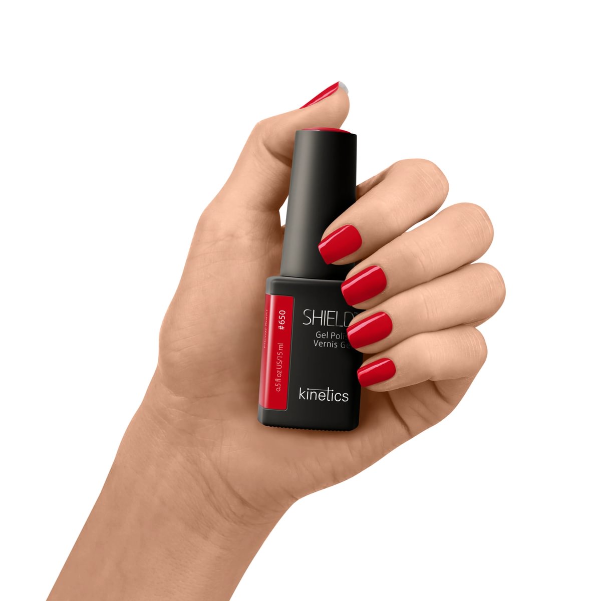 Kinetics SHIELD Gel Polish #650 ENERGY BOOST 15 ml – intensives Chilirot UV Nagellack, HEMA-frei