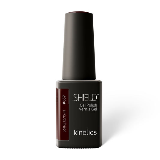 Kinetics SHIELD Gel Polish #657 CURIOUS 15ml – kräftig-burgunderroter UV Nagellack, HEMA-frei