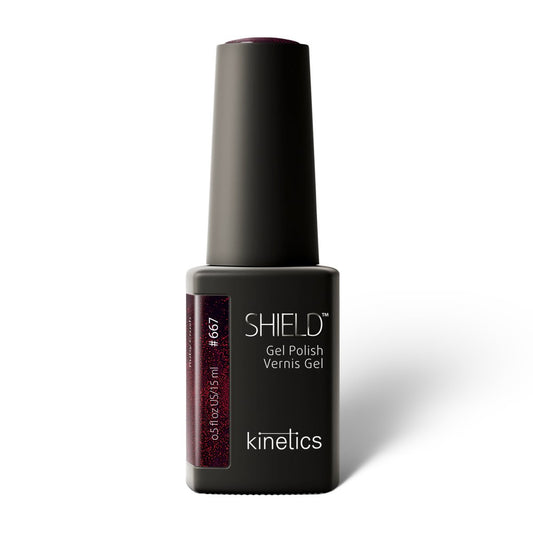 Kinetics SHIELD Gel Polish #667 RUBY CRUSH 15 ml – geschmolzenes Granatrot mit Schimmer UV Nagellack, HEMA-frei