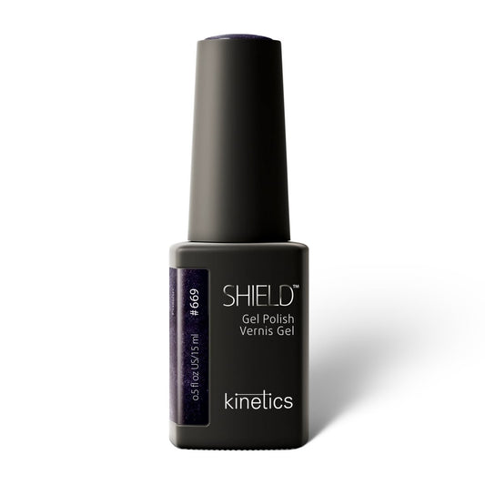 Kinetics SHIELD Gel Polish #669 FUSION 15 ml – sattes Dunkelviolett UV Nagellack, HEMA-frei
