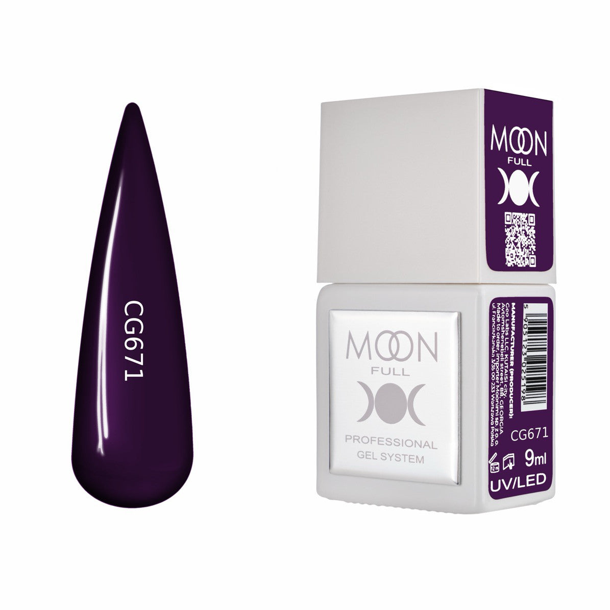 Moon Full Color Gel Polish 9 ml №CG671 – Dunkles Violettblau, UV-Gel-Lack