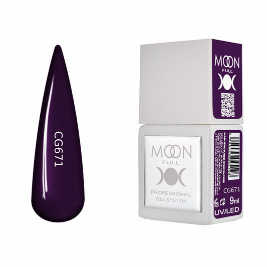 Moon Full Color Gel Polish 9 ml №CG671 – Dunkles Violettblau, UV-Gel-Lack