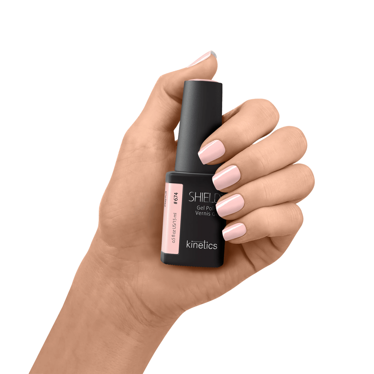 Kinetics SHIELD Gel Polish #674 PLAYFUL 15 ml – zartes Rosé UV Nagellack, HEMA-frei