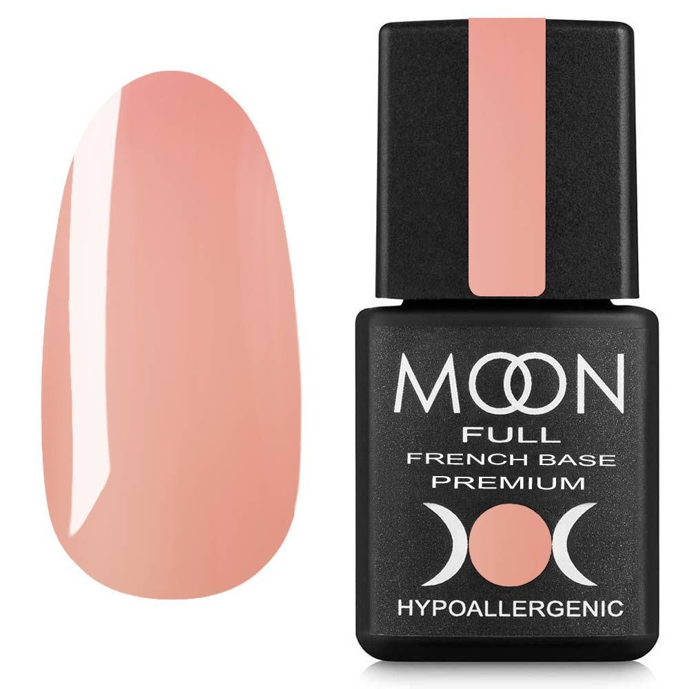 Moon Full French Base Premium №33 – Professionelle rosa-beigefarbene camouflierende Base, 8 ml