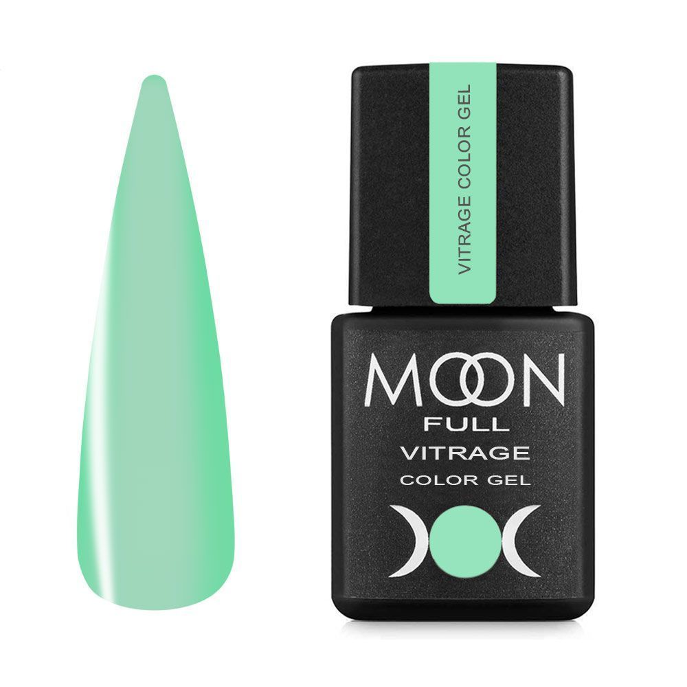 Moon Full VITRAGE Collor Gel 8ml №04 – Türkis Gel-Nagellack mit Vitrage-Effekt, transparent