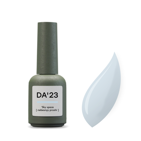 Cover top DA’23 ‘Sky space [nebesnyy prostir], 8 ml – halbtransparenter Gel-Topcoat, leichter Effekt, natürlicher Glanz, Farbe Pastellblau