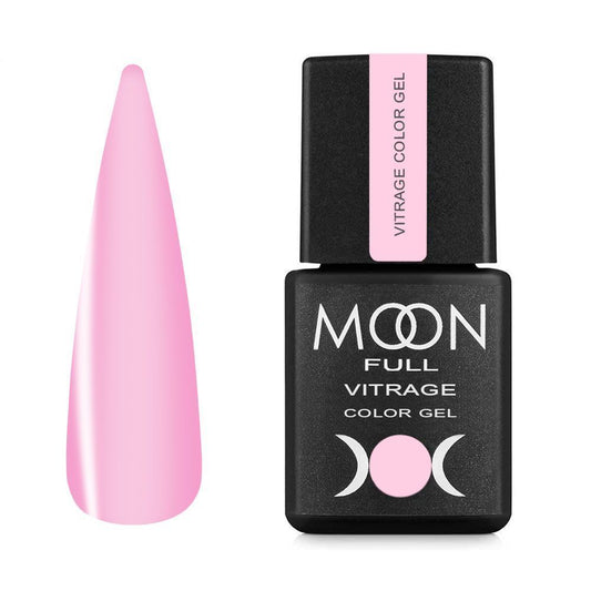 Moon Full VITRAGE Collor Gel 8ml №01 – Rosa Gel-Nagellack mit Vitrage-Effekt, transparent