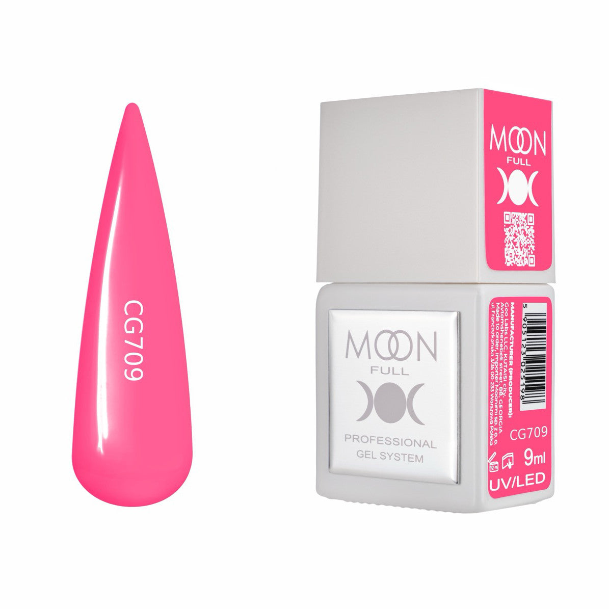 Moon Full Color Gel Polish 9 ml №CG709 – Neon-Rosa-Magenta, UV-Gel-Lack, neon