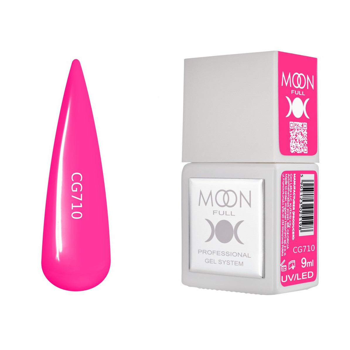 Moon Full Color Gel Polish 9 ml №CG710 – Neon-Pink, UV-Gel-Lack, neon