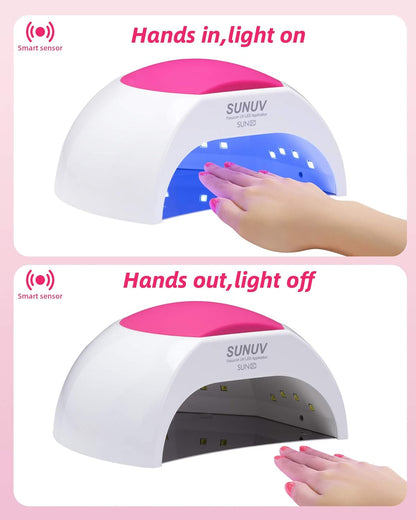 SUN2C UV/LED Nagellampe 48W – Professionelle Lampe für das Aushärten von Gel-Lack, Builder-Gel und Acrylgel mit Timer und Infrarotsensor