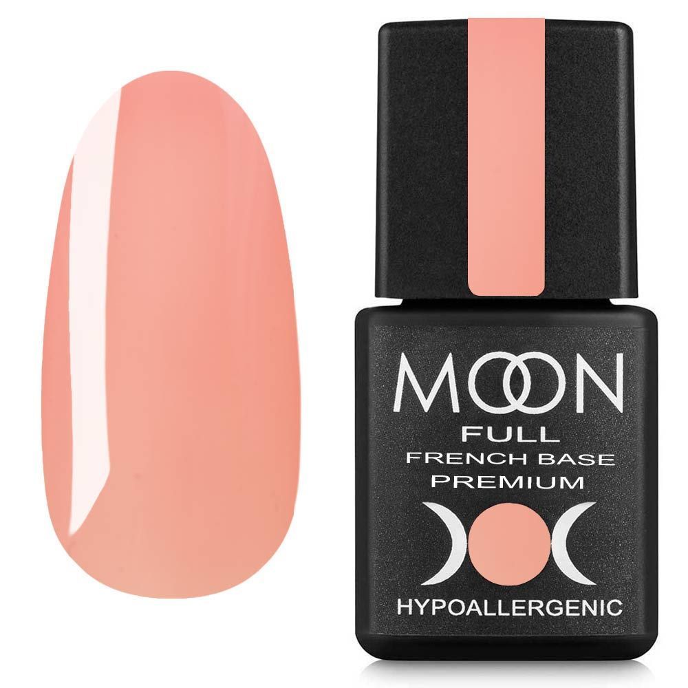 Moon Full French Base Premium №22 – Professionelle pfirsichfarbene camouflierende Base, 8 ml