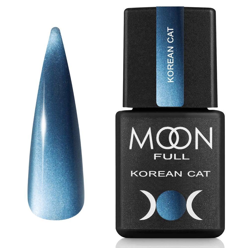 MOON FULL Korean Cat 8ml №01 – Kosmischer Saphir Nagellack mit Cat-Eye Effekt, tiefblau