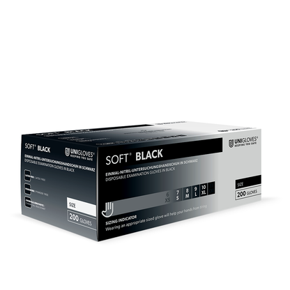 Перчатки Unigloves SOFT® NITRIL BLACK BOX 200 PIECES