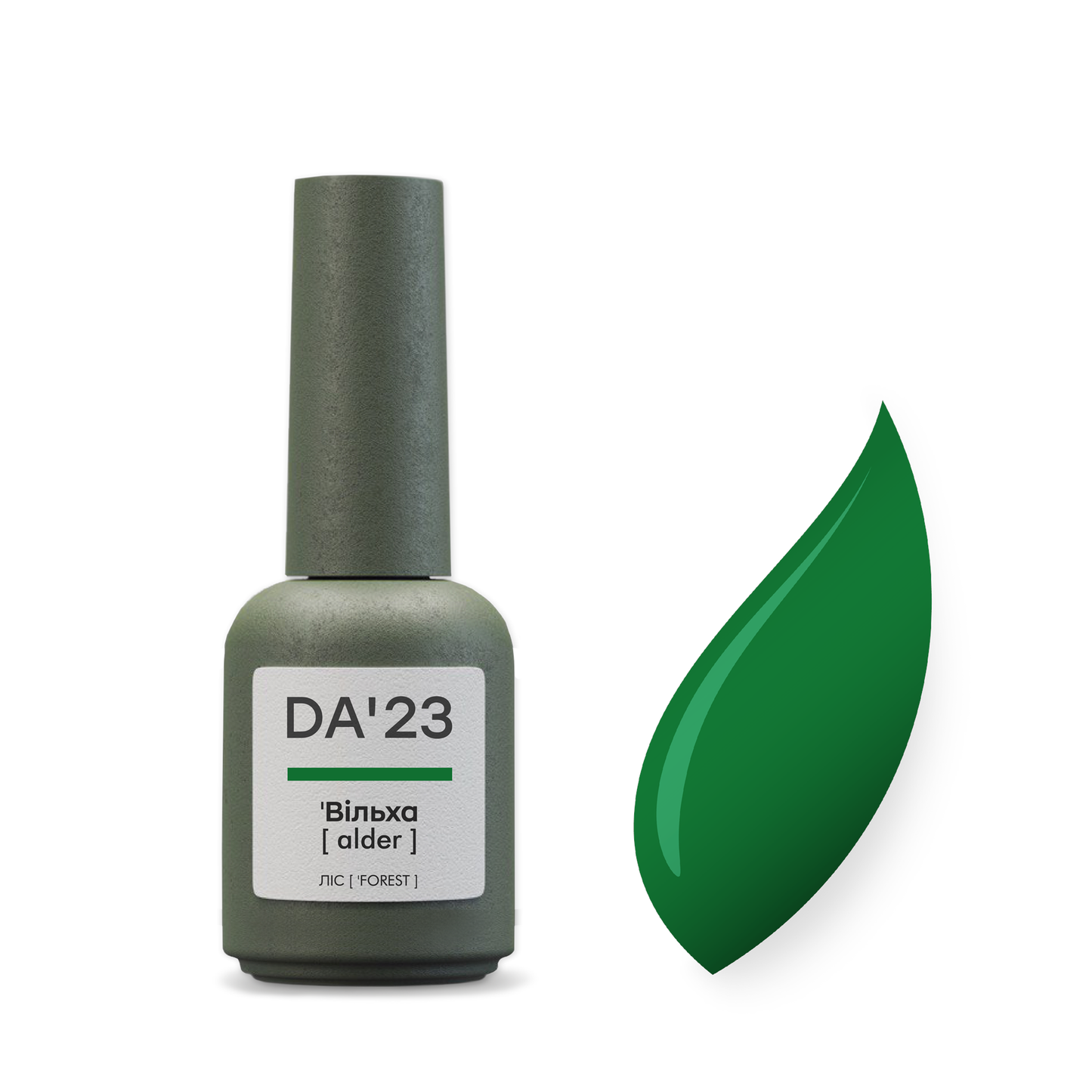 Gel Polish DA’23 Vilʹkha [alder], 8 ml – dunkles Smaragdgrün, mittlere Konsistenz, glänzendes Finish, langanhaltende Deckkraft