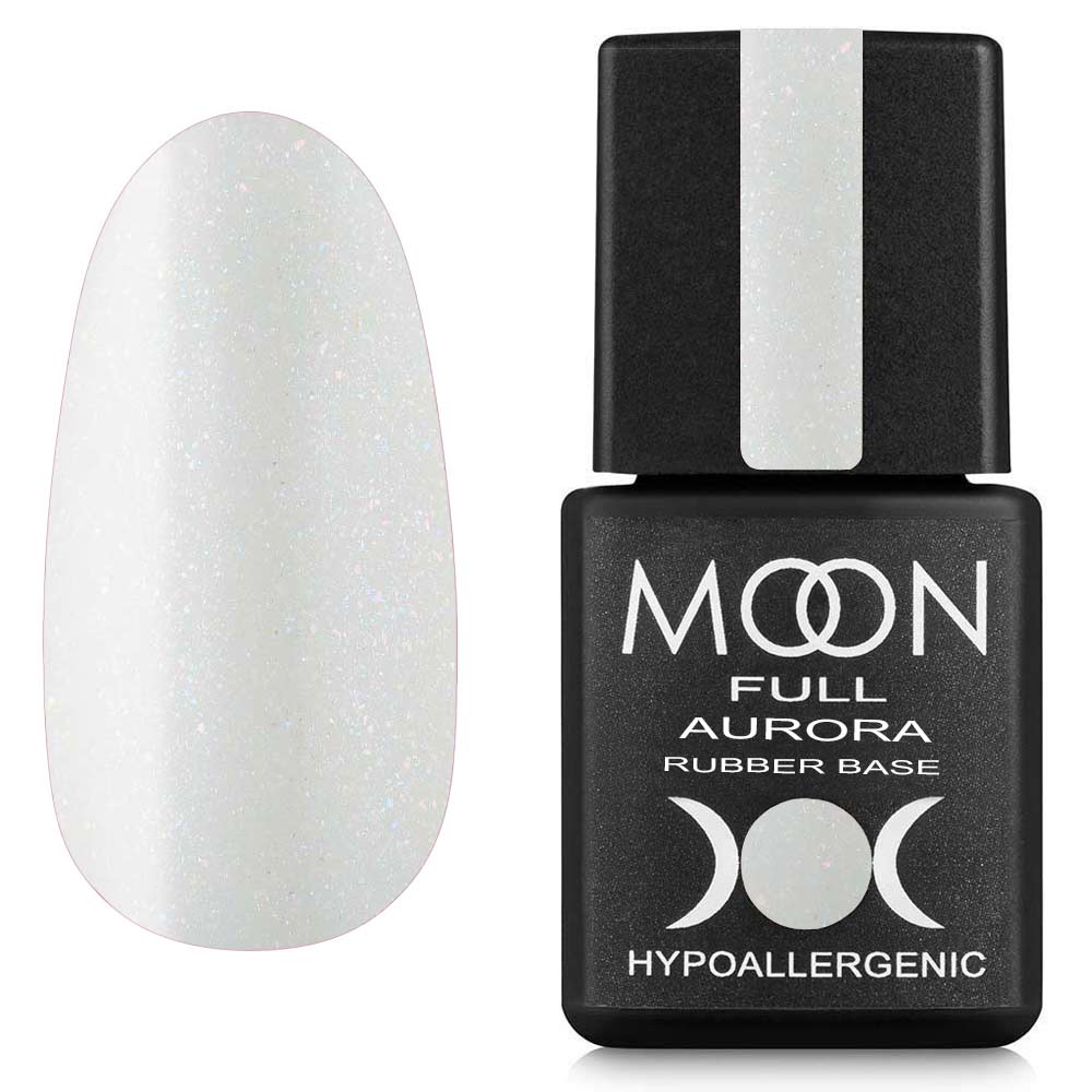 Moon Full Rubber Base AURORA №2003 – Professionelle Rubber Base in Milchweiß mit feinem Schimmer, 8 ml