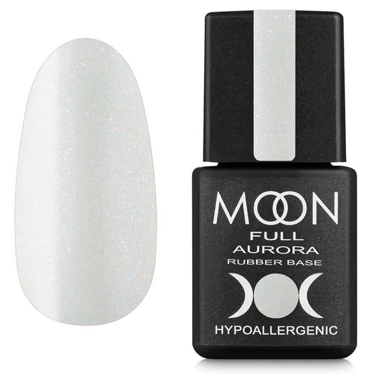 Moon Full Rubber Base AURORA №2003 – Professionelle Rubber Base in Milchweiß mit feinem Schimmer, 8 ml