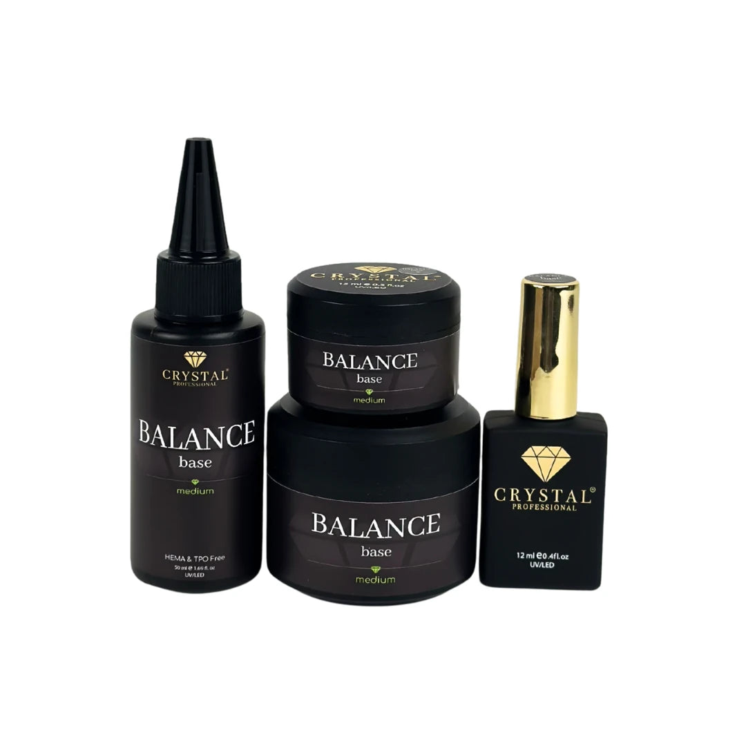 Crystal Professional Balance Medium Base 12-50ml – selbstglättende Base zur Nagelverstärkung mit hoher Haftung