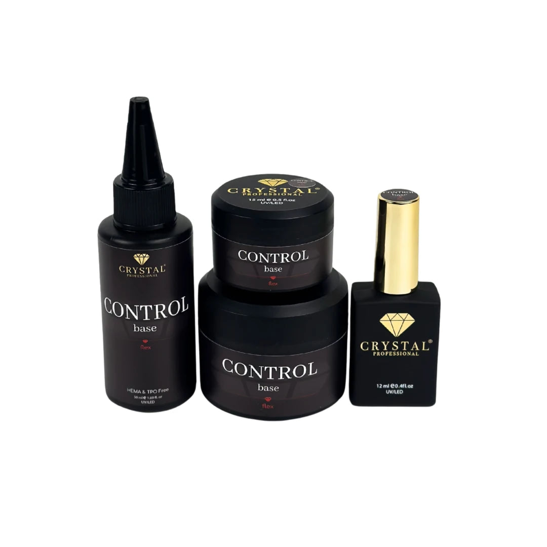 Crystal Professional Control Flex Base 12–50ml – dickviskose elastische Base zum Ausgleichen und Verstärken natürlicher Nägel