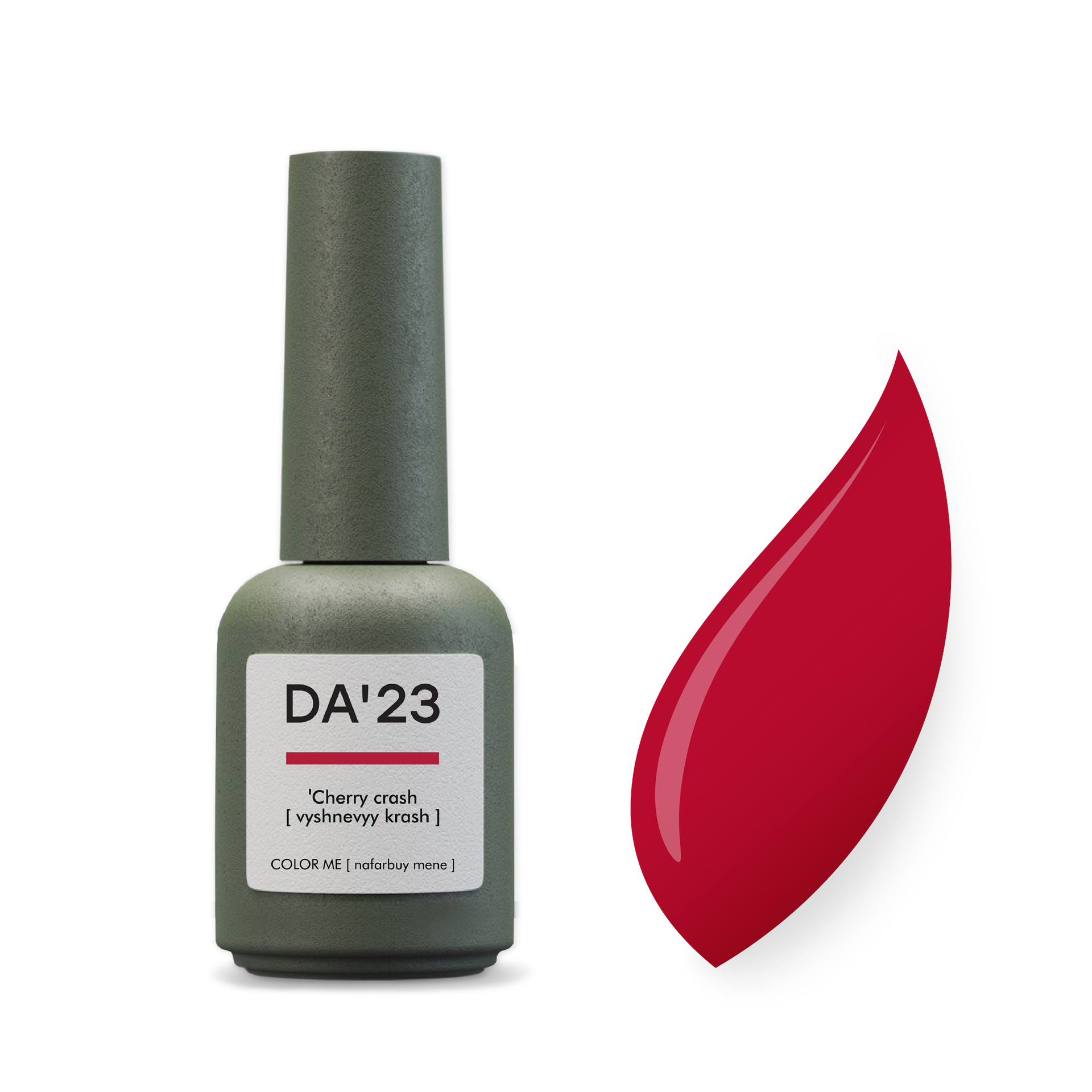 Gel Polish DA’23 Cherry crash [vyshnevyy krash], 8 ml – intensives dunkles Rot-Pink, mittlere Konsistenz, glänzendes Finish, langanhaltende Deckkraft