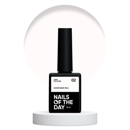 Nailsoftheday Cover base NEW Formula milk 02 - молочное камуфлирующее базовое покрытие для ногтей, 10мл