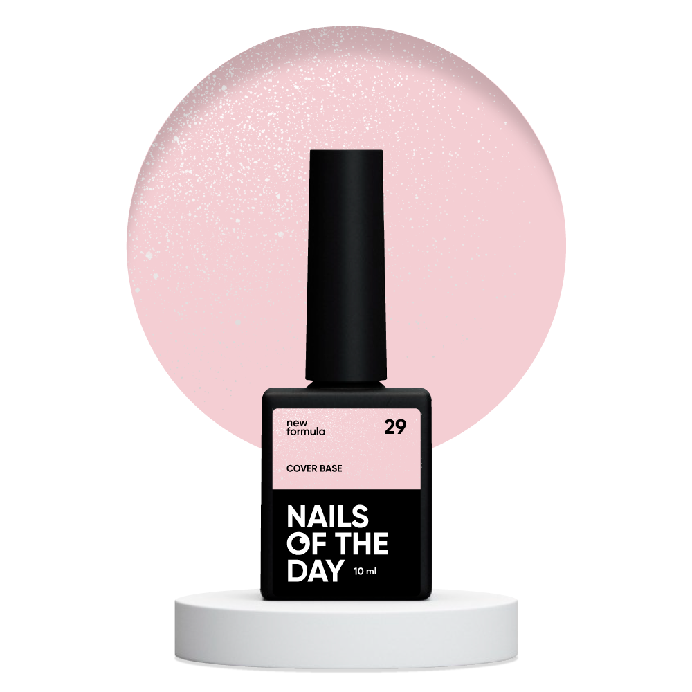 Nailsoftheday Cover Base NEW Formula 29 - transparentes helles Nude mit Silberschimmer, Camouflage Unterlack für Nägel, 10ml
