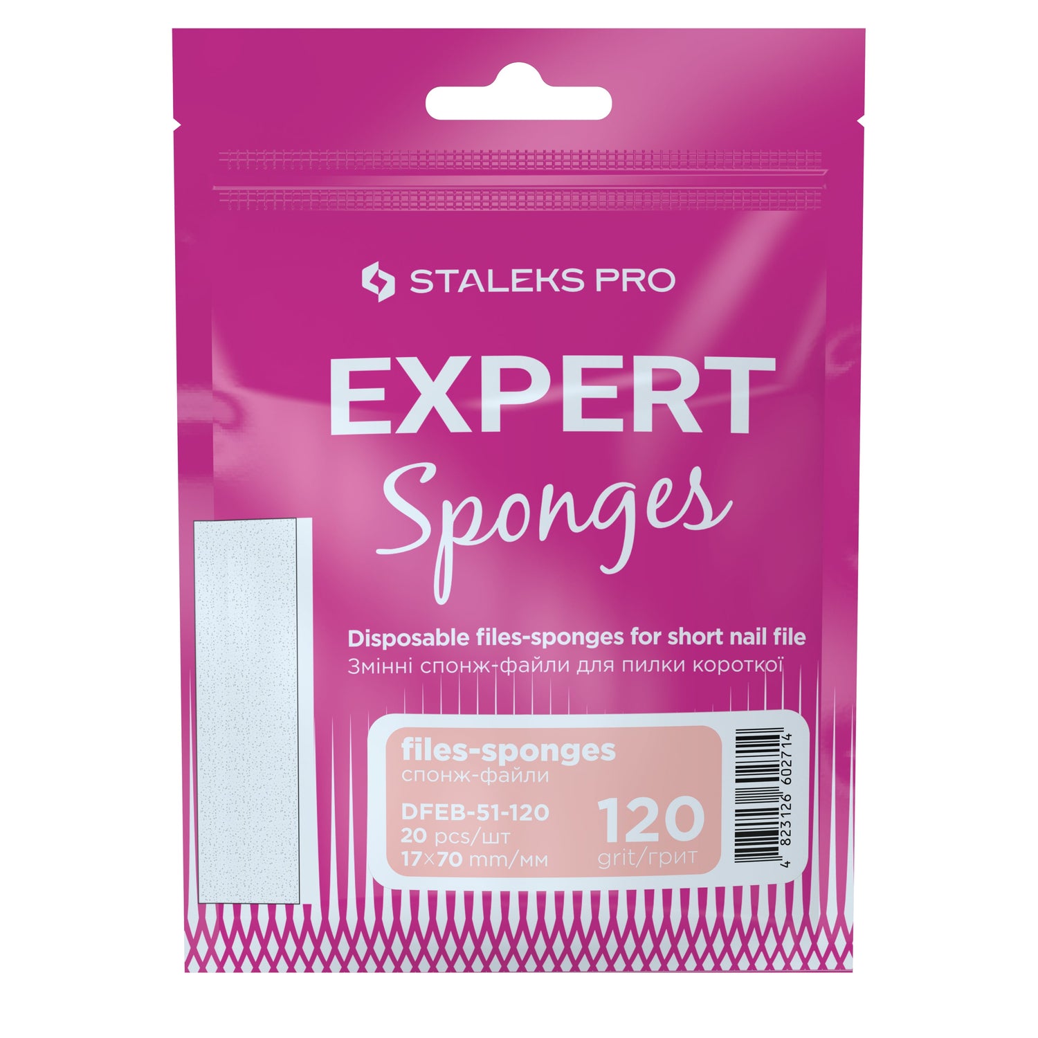 Staleks EXPERT 51 Sponge-Feilen – gerade Einwegfeilen 120 Grit, Soft-Sponge-Pads (20 Stk) für Maniküre & Pediküre