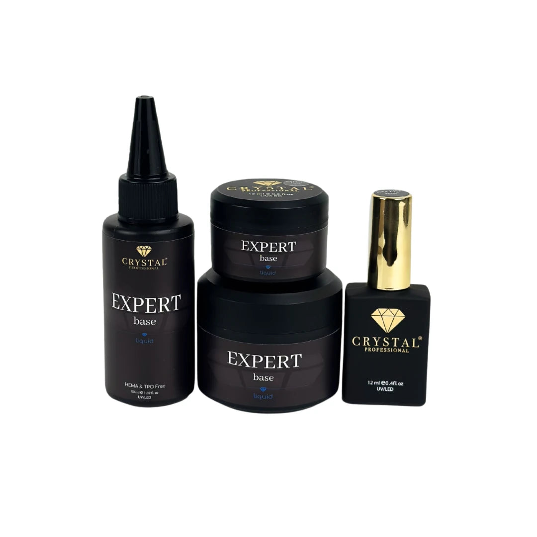 Crystal Professional EXPERT Liquid Base 12–50ml – flüssige Nagelbase mit hoher Haftung für Pediküre und Gel-Modellage