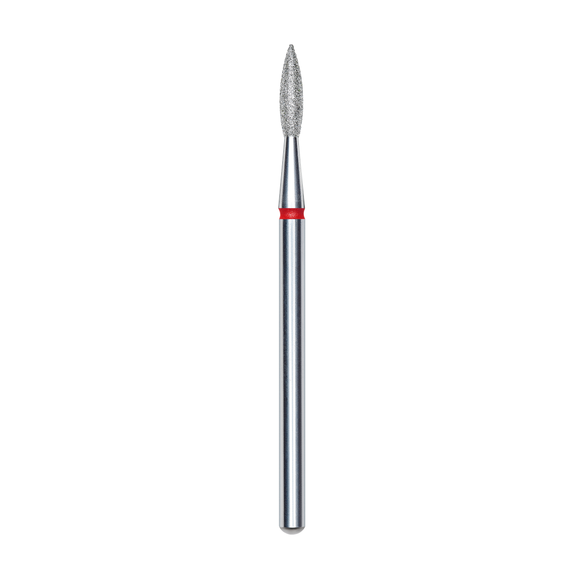 Staleks Diamantfräser „Spitze Flamme“ Rot 1,6–2,1 mm | 8 mm Arbeitsteil | Feine Körnung | Profi Maniküre