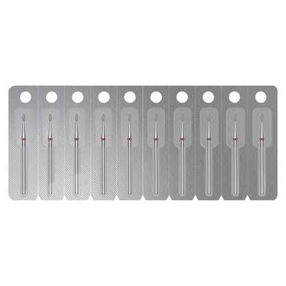 Staleks Diamantfräser Tropfen  rot, Durchmesser 1,6mm/Arbeitsteil 4mm