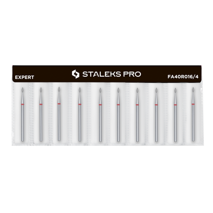 Staleks Diamantfräser Tropfen  rot, Durchmesser 1,6mm/Arbeitsteil 4mm
