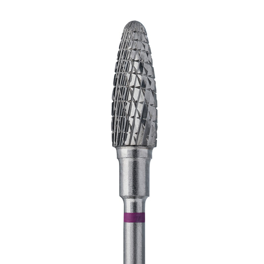 Staleks Hartmetallfräse „Mais“ Lila – langlebiger Profi Fräskopf 5 mm, Arbeitsteil 13 mm, Hartmetall Fräser für präzise Nagelmodellage und Nagelstudio