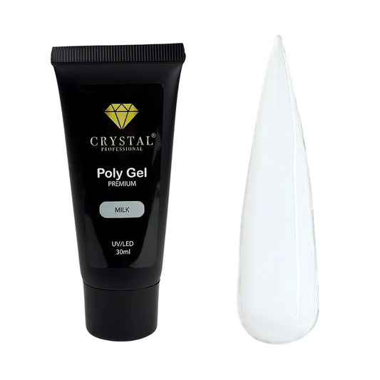 Crystal Professional Poly Gel Milchig 30ml – Acrylgel für Nagelverlängerung und Naturnagelverstärkung