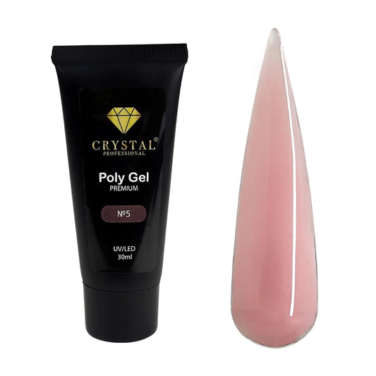Crystal Professional Poly Gel №5 Natural Beige 30ml – Acrylgel für Nagelverlängerung und Naturnagelverstärkung