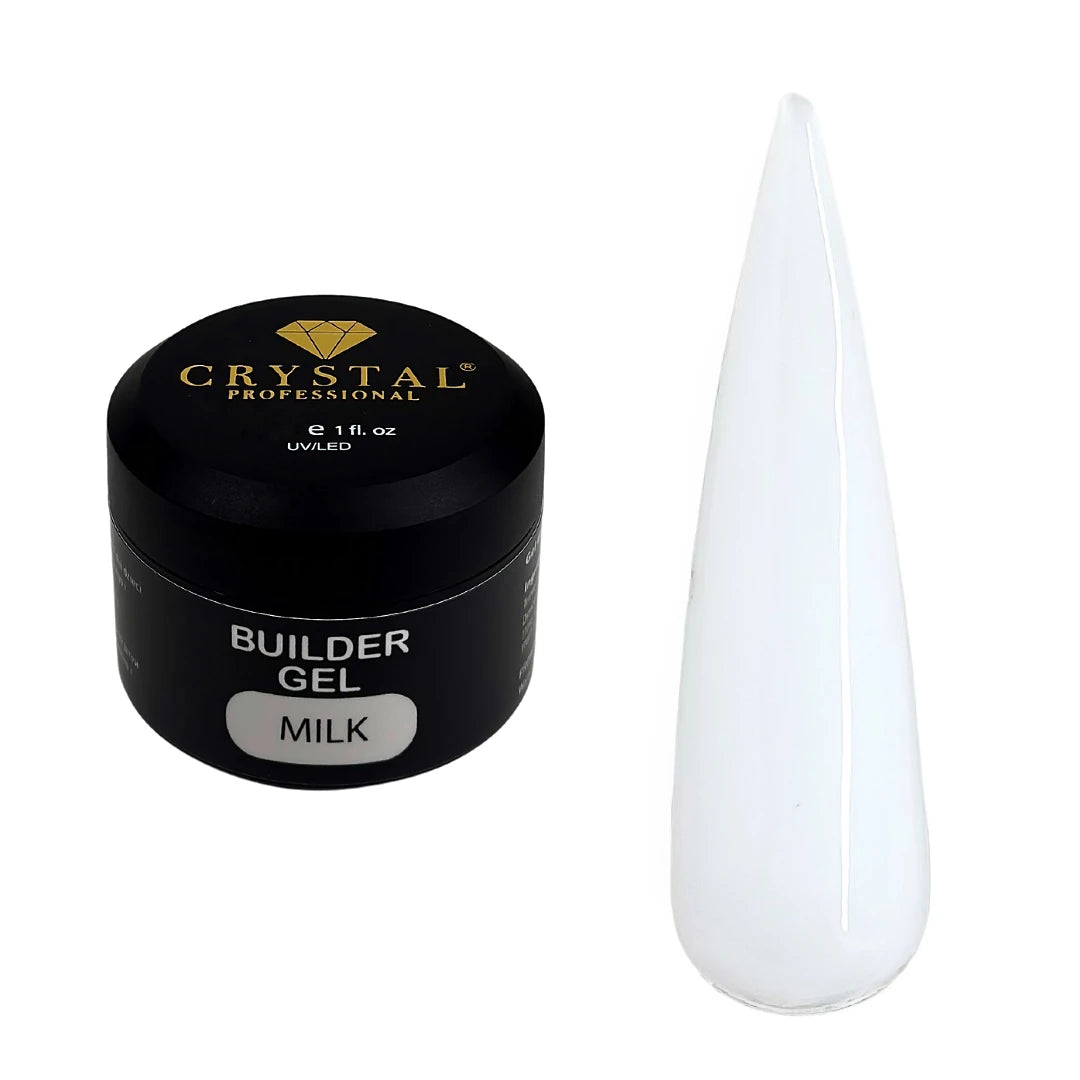 Crystal Builder Gel Milk 15ml – Aufbaugel für natürliche Nägel, milchiger Nude Look & Nagelverlängerung