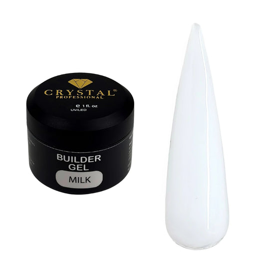 Crystal Builder Gel Milk 15ml – Aufbaugel für natürliche Nägel, milchiger Nude Look & Nagelverlängerung