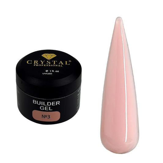 Crystal Builder Gel №3 Beige 15ml – Aufbaugel für natürliche Nägel, Nude Look & Nagelverlängerung